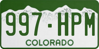 CO license plate 997HPM