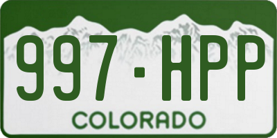 CO license plate 997HPP