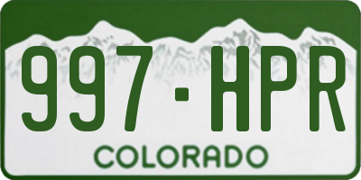 CO license plate 997HPR