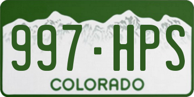 CO license plate 997HPS