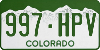 CO license plate 997HPV