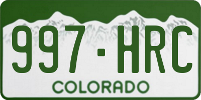 CO license plate 997HRC