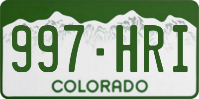 CO license plate 997HRI