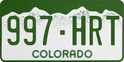 CO license plate 997HRT