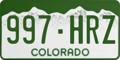 CO license plate 997HRZ