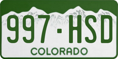 CO license plate 997HSD