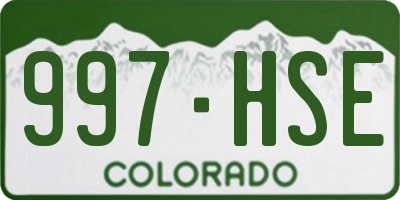 CO license plate 997HSE