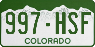 CO license plate 997HSF