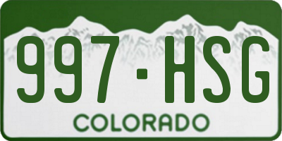 CO license plate 997HSG
