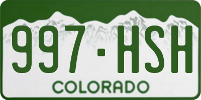 CO license plate 997HSH