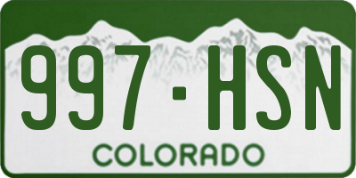 CO license plate 997HSN