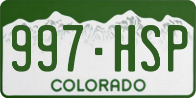 CO license plate 997HSP