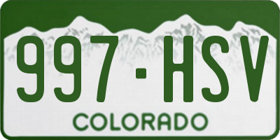 CO license plate 997HSV