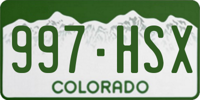 CO license plate 997HSX