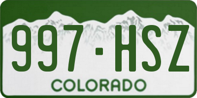 CO license plate 997HSZ