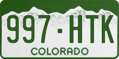 CO license plate 997HTK
