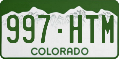 CO license plate 997HTM
