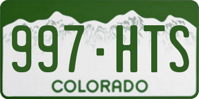 CO license plate 997HTS