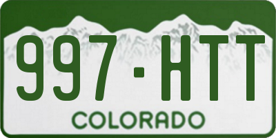 CO license plate 997HTT