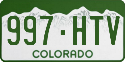 CO license plate 997HTV