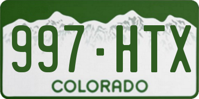 CO license plate 997HTX