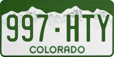 CO license plate 997HTY
