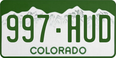 CO license plate 997HUD