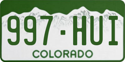 CO license plate 997HUI