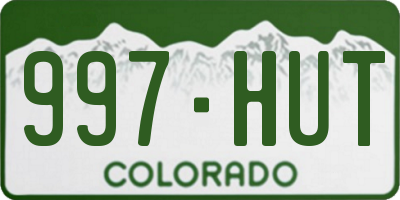 CO license plate 997HUT