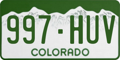 CO license plate 997HUV