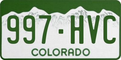 CO license plate 997HVC