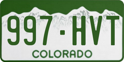 CO license plate 997HVT