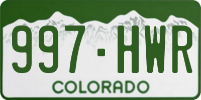 CO license plate 997HWR