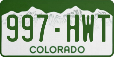 CO license plate 997HWT
