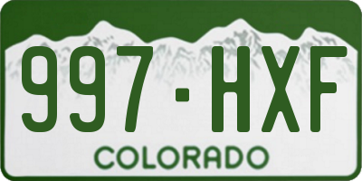 CO license plate 997HXF