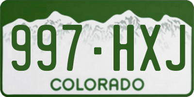 CO license plate 997HXJ