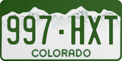 CO license plate 997HXT