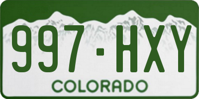 CO license plate 997HXY