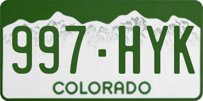 CO license plate 997HYK
