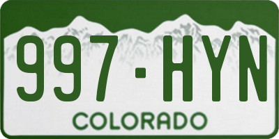 CO license plate 997HYN