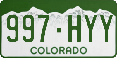 CO license plate 997HYY