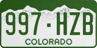 CO license plate 997HZB