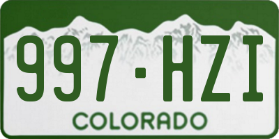 CO license plate 997HZI