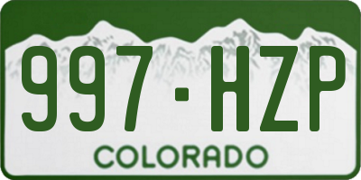 CO license plate 997HZP