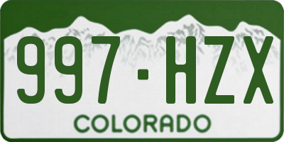 CO license plate 997HZX