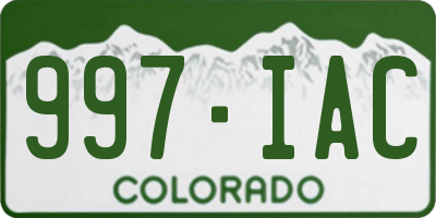 CO license plate 997IAC