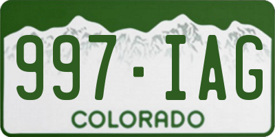 CO license plate 997IAG