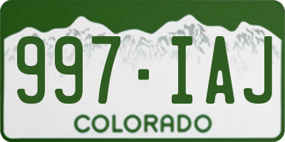 CO license plate 997IAJ