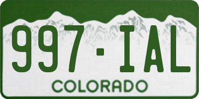 CO license plate 997IAL