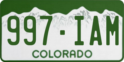 CO license plate 997IAM